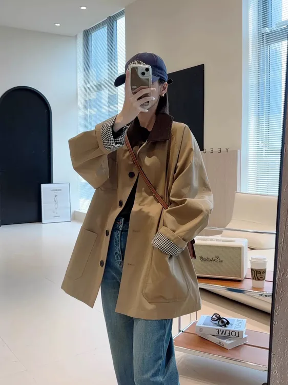 #XQ#小禾款高密棉防水防污风衣外套