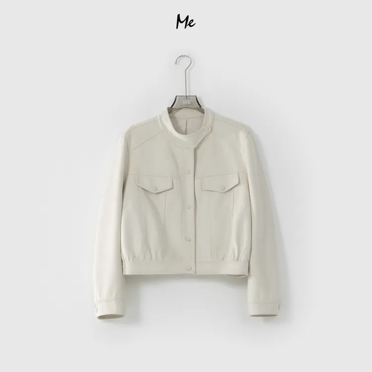 ME【奶昔白夹克】设计师新款时尚百搭休闲宽松外套MEQS6010