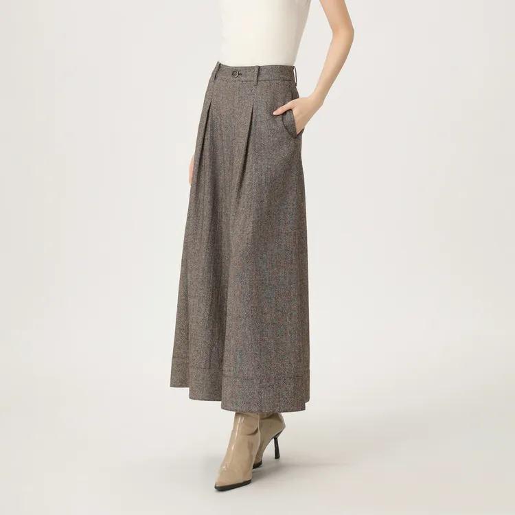 GIRDEAR/哥弟新款百搭显瘦气质时尚高级感休闲裤高腰阔腿裤110023