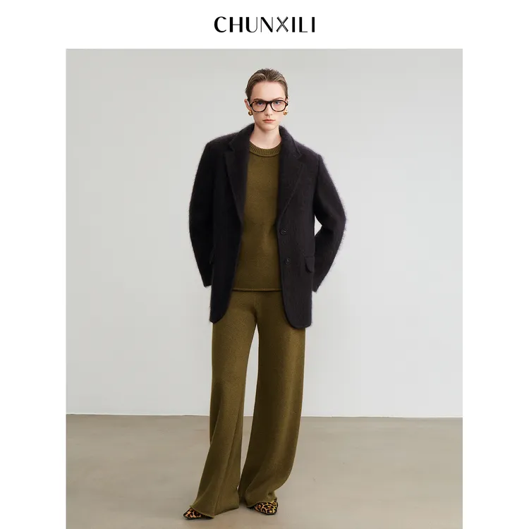 【轻奢系列】CHUNXILI/春熙里 冬季加厚毛呢大衣DC0W54059