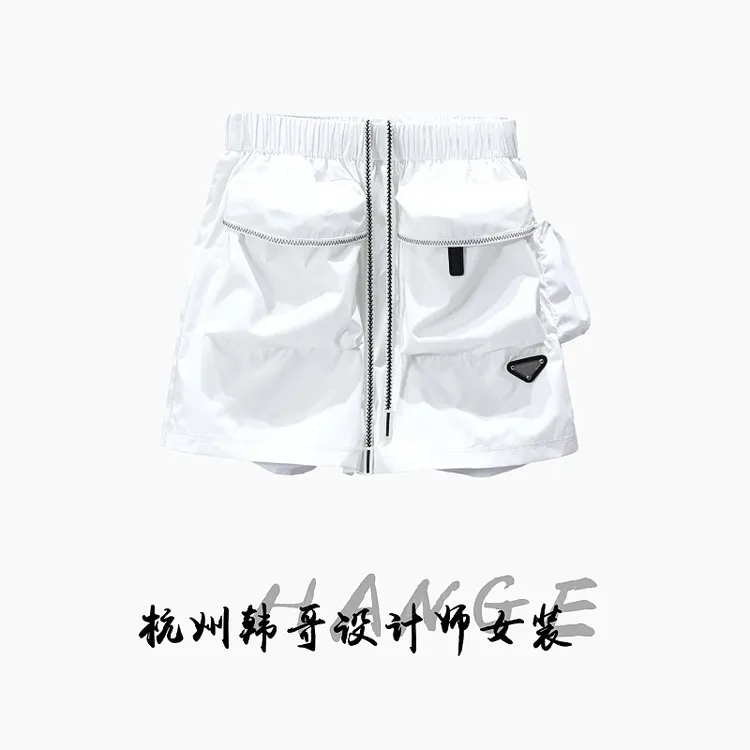 【韩哥女装】2025欧版小众设计师白色工装机能风百搭短裤2953-H5