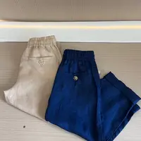 新款/儿童100%纯亚麻休闲（长裤）   透气散热 防晒