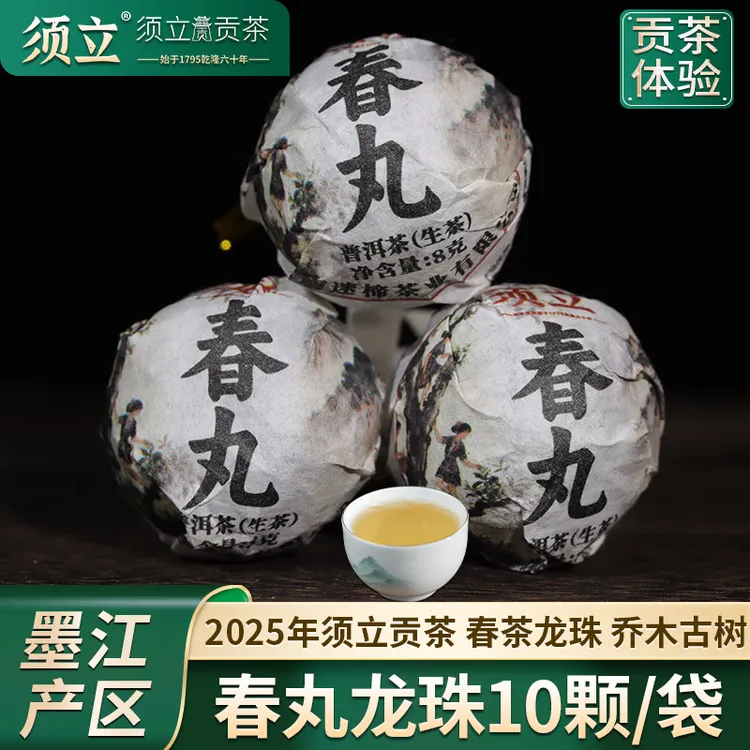 须立贡茶2025年头采春茶正宗云南普洱茶生茶龙珠老树普洱生茶茶叶