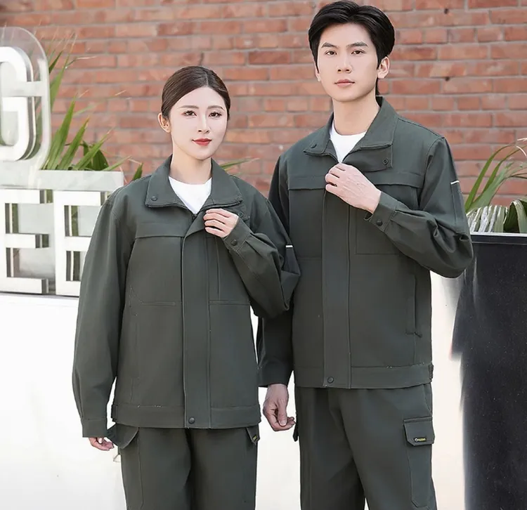 春秋加厚套装立领中腰工装电焊工上衣耐磨高腰服装工作工服长袖