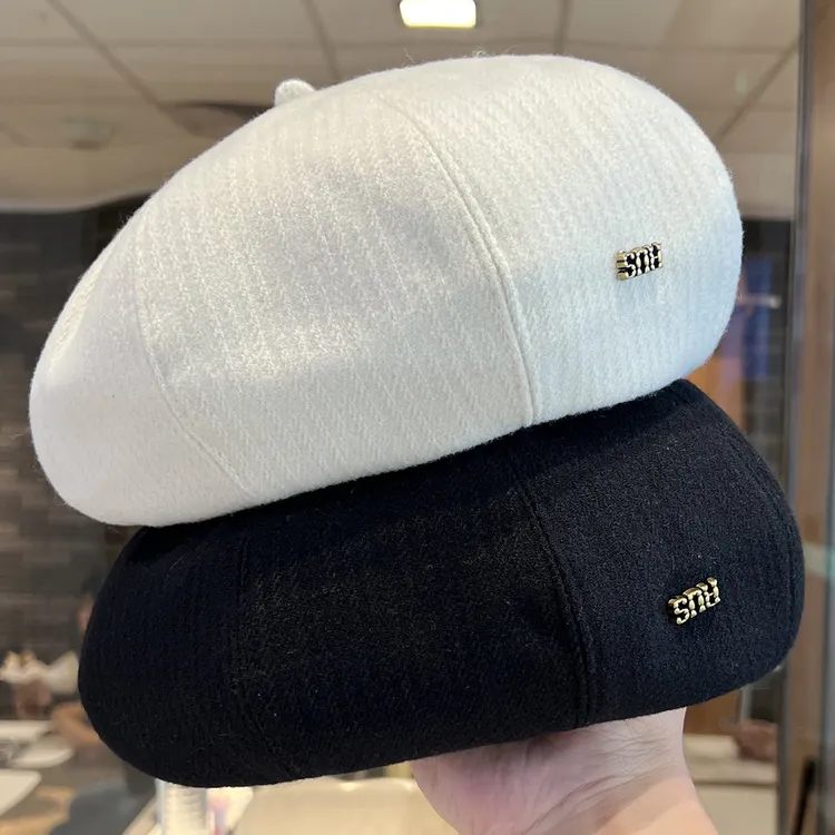 早秋新款简约韩版贝雷帽子女文艺百搭显脸小画家帽复古时尚画家帽