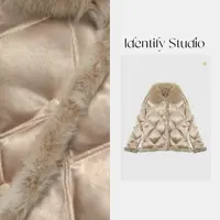  IDENTIFY冬季时尚毛领拼接90白鹅绒休闲羽绒服25AWXS1213045