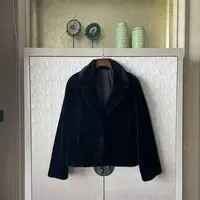 【皇家蓝】殿堂级saga精细拔针工艺丝绒感水貂外套