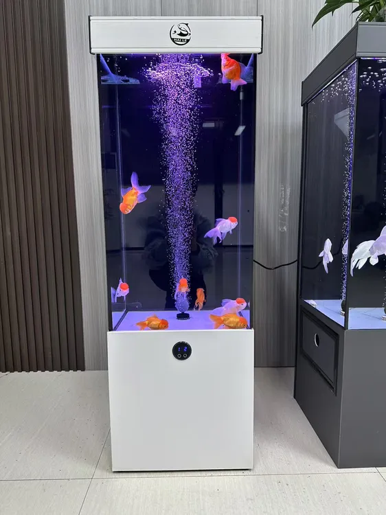 客厅落地款超白玻璃智能自循环过滤干湿分离养鱼鱼缸