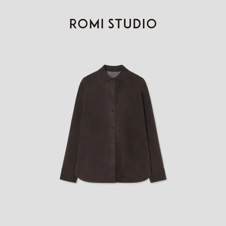 ROMI STUDIO“棕标甄选”埃塞俄比亚混种羊皮绒面皮衣外套 441P8057