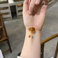【铭舍 葫芦金珀手机挂】天然俄料蜜蜡葫芦款吊坠颈饰时尚百搭珠宝