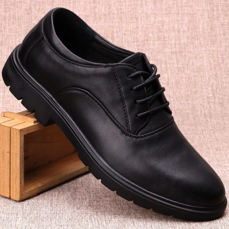 CATIA SELI春秋真皮系带男商务正装休闲皮鞋懒人鞋头层牛皮透气鞋