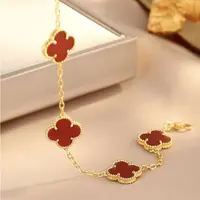 钛钢项链 红色重工款四叶草手链/项链气质轻奢时尚