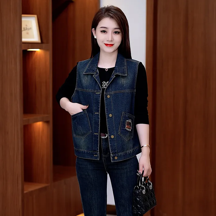 【复古牛仔马甲】春秋新款时尚舒适简约松弛水洗复古软牛仔马夹外套