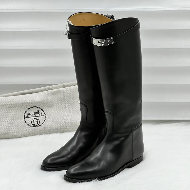 99新 Hermes/爱马仕 Jumping kelly黒高筒靴 38码 公价2.3w zy027