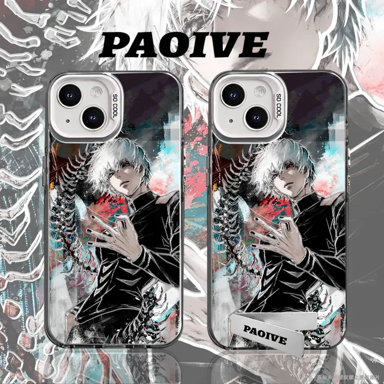 金木研创意适用苹果华为vivoiPhone小米三星防摔彩银手机壳