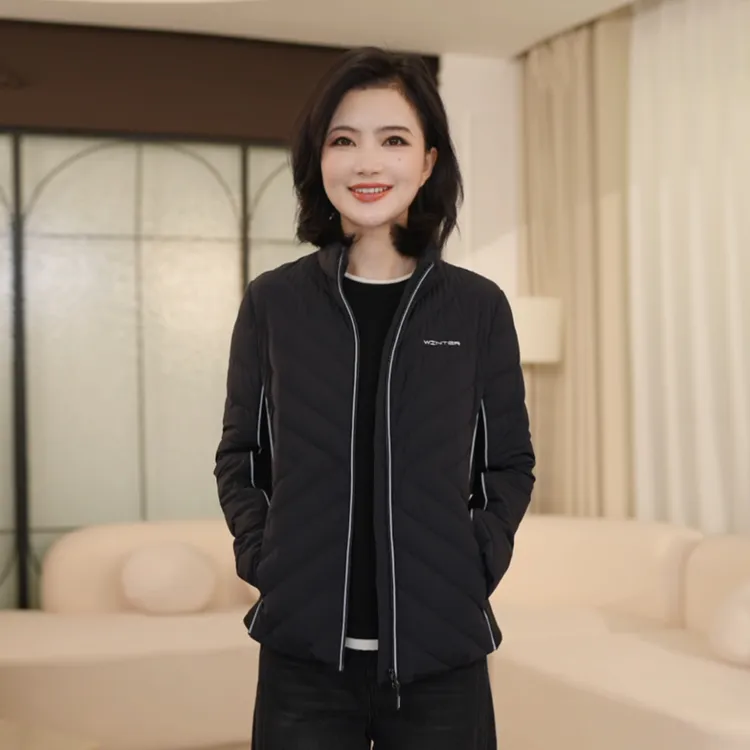 【90白鹅绒】枫竺阿楠anan立领撞色收腰轻薄鹅绒服女秋出游保暖外套