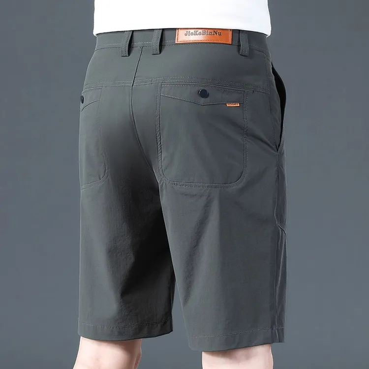 男士潮牌抗皱冰丝休闲短裤夏季新款薄款修身直筒5分中裤男速干裤