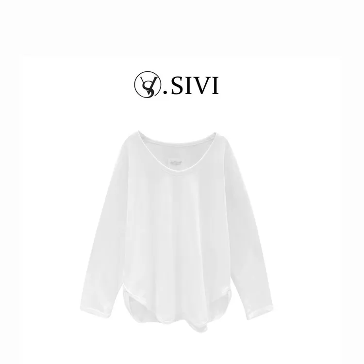 熙薇【晨露微凉】2025早秋新款简约时尚白色大板休闲百搭Ｔ上衣H3856