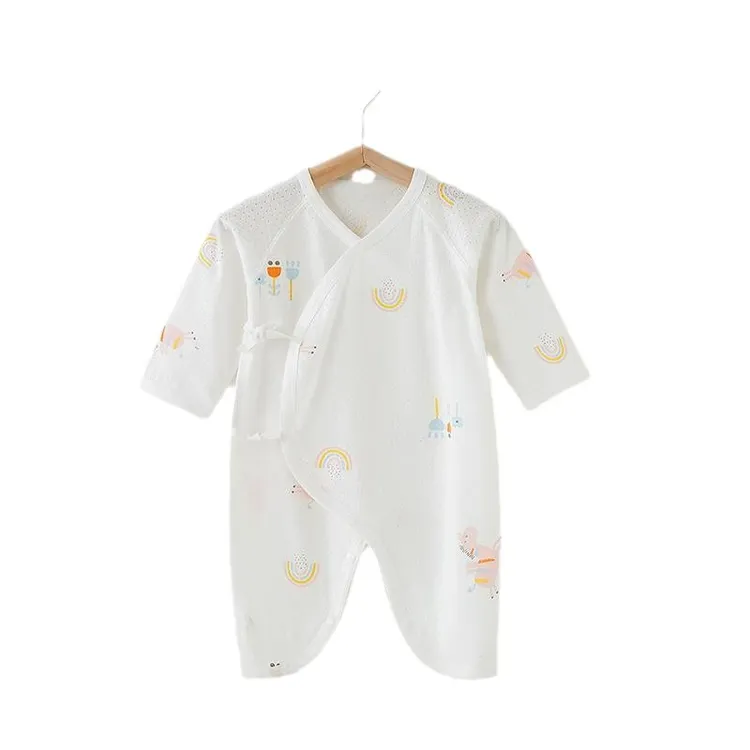 连体衣蝴蝶衣薄款夏天纯棉1婴儿衣服0-6婴幼儿宝宝睡衣新生儿个月