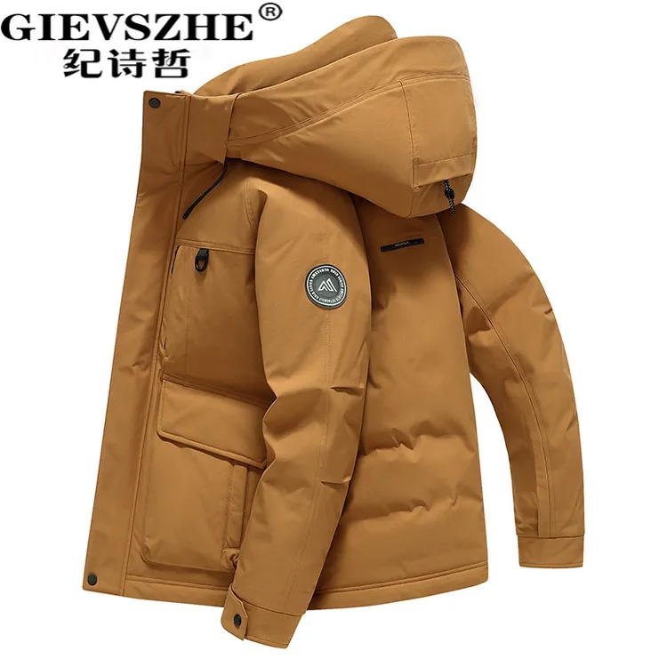 纪诗哲男士短款连帽羽绒服冬季新款防寒保暖上衣潮流休闲百搭外套