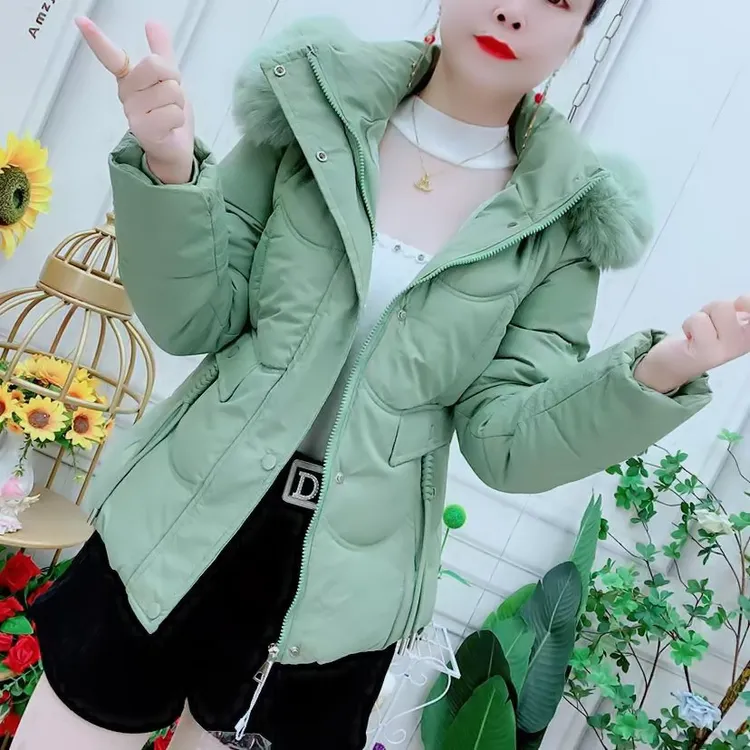 冬季新款加厚棉服短款修身显瘦洋气棉衣连帽百搭时尚长袖棉袄外套