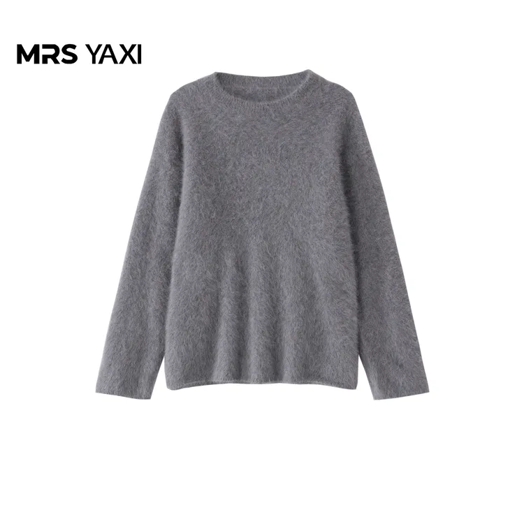 Mrsyaxi圆领狐狸绒拉绒毛衣YX5111103