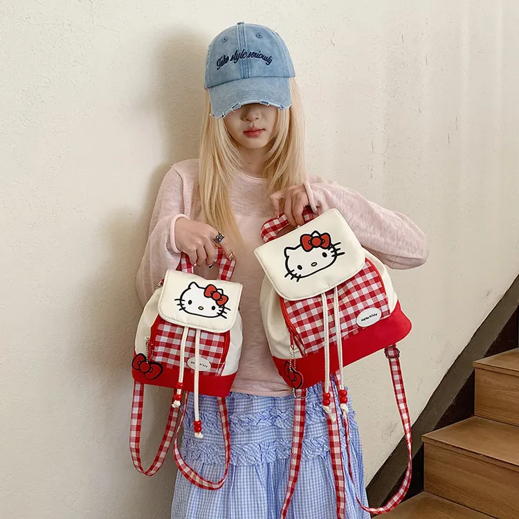 日系小书包迷你可爱kitty猫双肩包新款甜酷少女卡通多用背包斜挎C