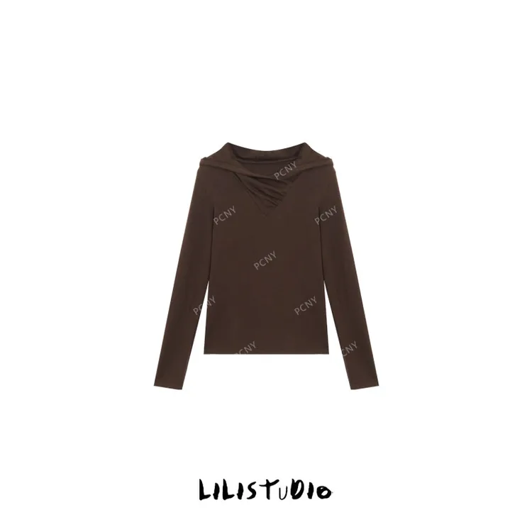 PCNY「怀旧温度」不理理冬季新款小众女装百搭时尚洋气连帽长袖罩衫