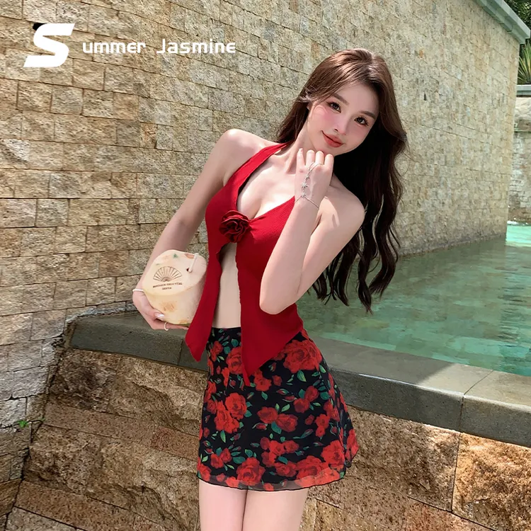 微澜夏茉2025新款泳衣女分体裙式显瘦小胸遮肚高级感保守温泉性感