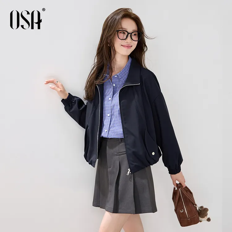 OSA/欧莎【飞行夹克】工装风短外套女休闲慵懒风夹克上衣S125C25003