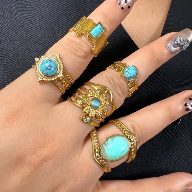 钛钢戒指 波西米亚INS风欧美指环复古饰品欧若智性风