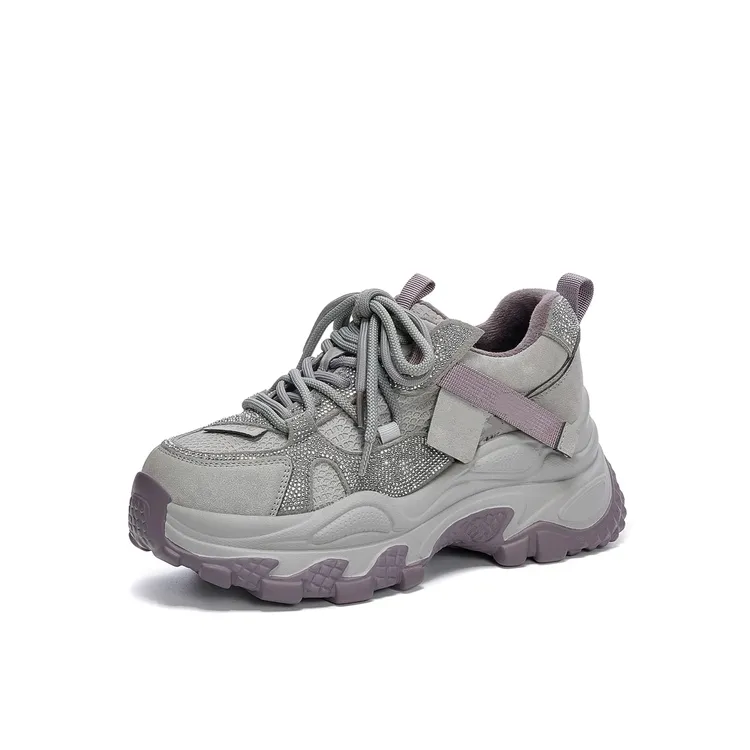 正品现货发！软底运动老爹鞋女2025秋冬加绒保暖超轻百搭休闲潮鞋