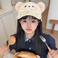 轻松熊棒球帽女大头围显脸小帽子鸭舌帽女