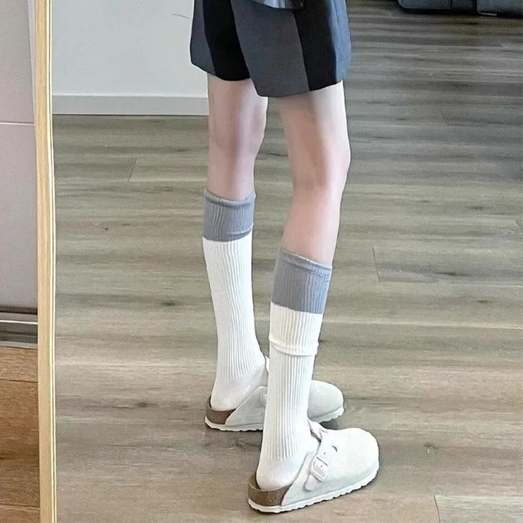 小腿压力袜瑜伽袜普拉提运动健身袜女高弹微压竖条纹,显瘦绝了L