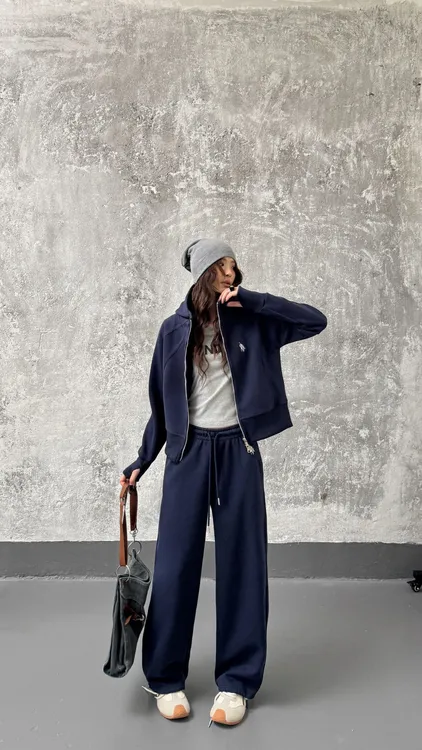 POLODONGFANG 冬款加绒加厚休闲连帽长袖卫衣套装XJ-6688