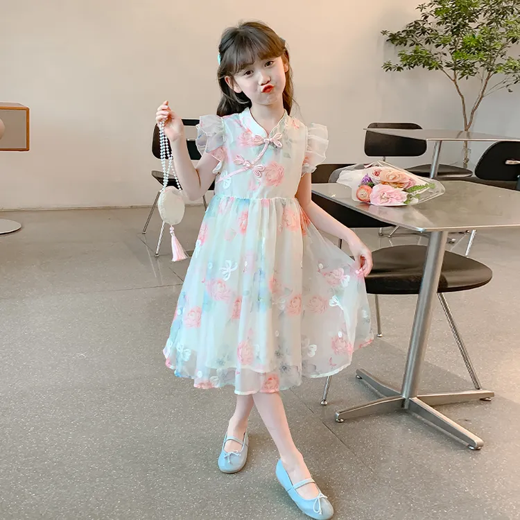 女童连衣裙夏款2025新款儿童洋气韩版裙子中大童公主裙女孩碎花裙