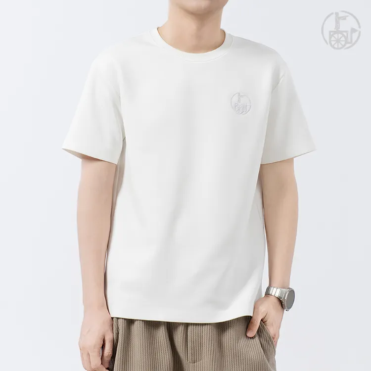 独夫之心莫代尔压胶5A抗菌短袖圆领休闲男女透气