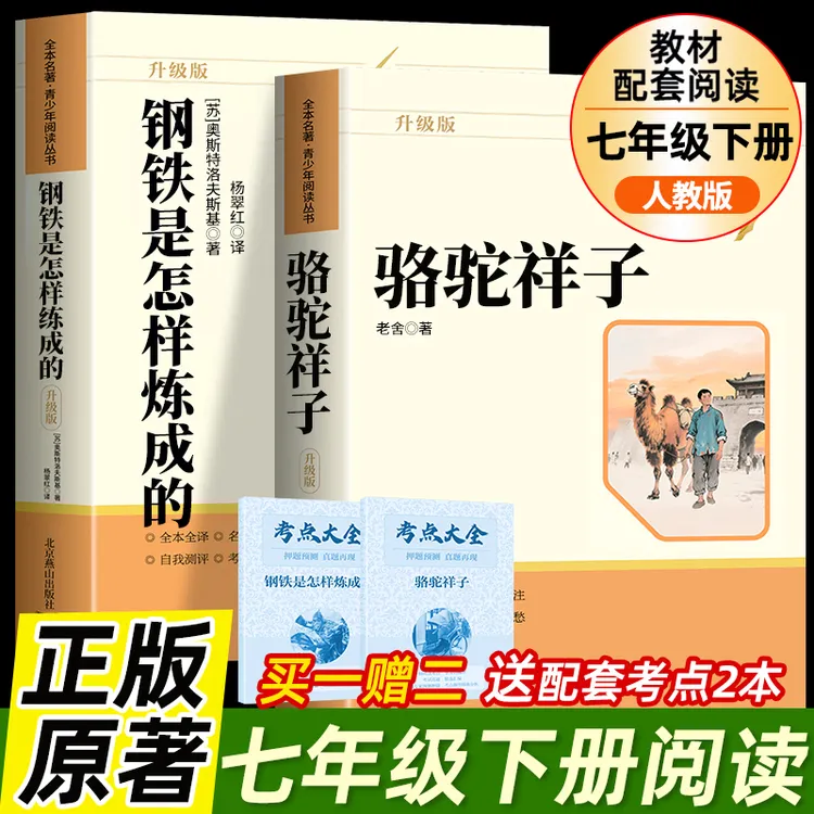 【中州】骆驼祥子和钢铁是怎样炼成的初中必读正版原著完整版七年级
