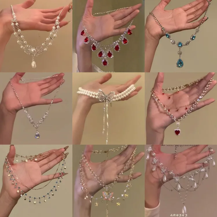 钛钢锆石项链 财阀千金 气质夸张锆项链女小众设计感高级宴会配饰