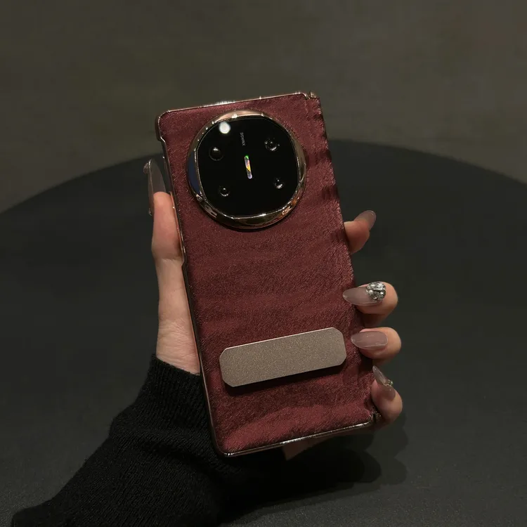 适用华为matex5国风豹纹皮纹旋转支架手机壳matex6中轴保护套