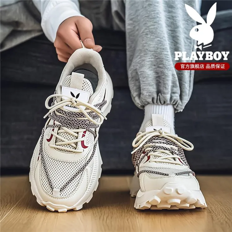花花公子男鞋夏季新款网面透气薄款运动休闲干净感痞帅男士老爹鞋