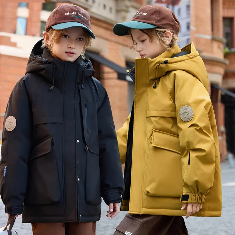 新款儿童羽绒服男童中长款加厚白鸭绒韩版冬装中大童男孩保暖外套