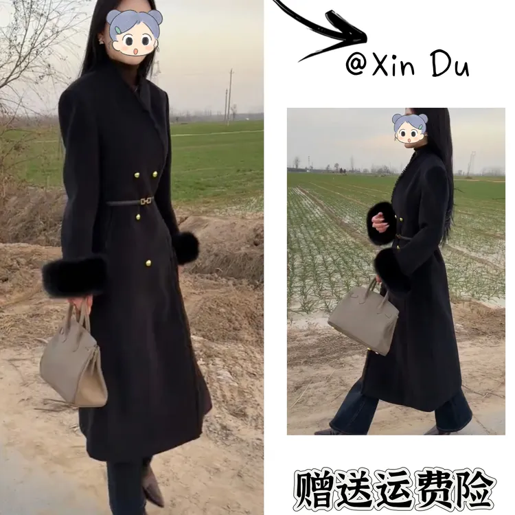 2025秋冬季新款时尚显瘦气质女士网红洋气风衣百搭款D25193