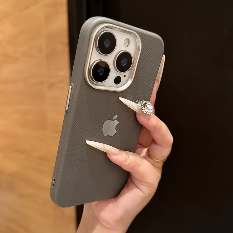 纯色肌理裸机感适用17苹果15promax手机壳iPhone14磨砂13/12/11