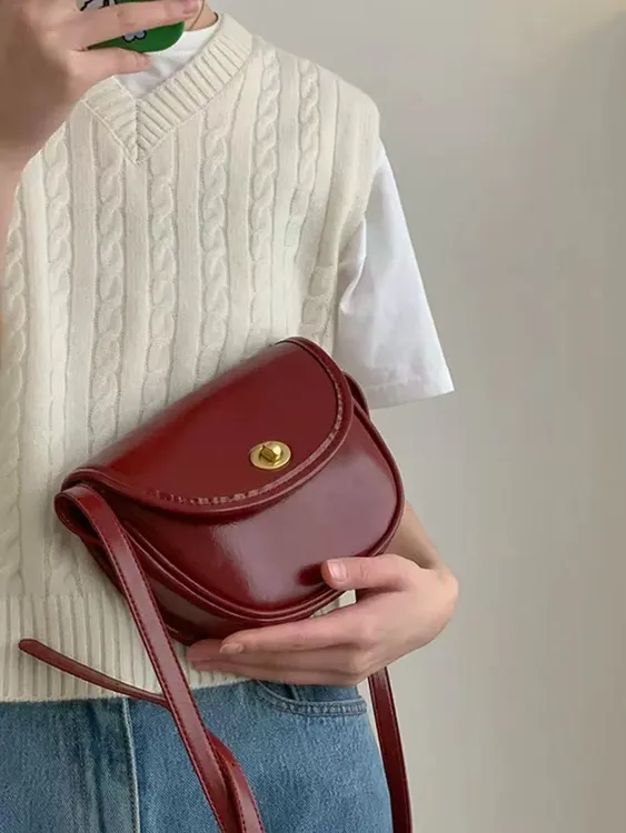 法式ins高级感复古马鞍包手机包流行百搭F07