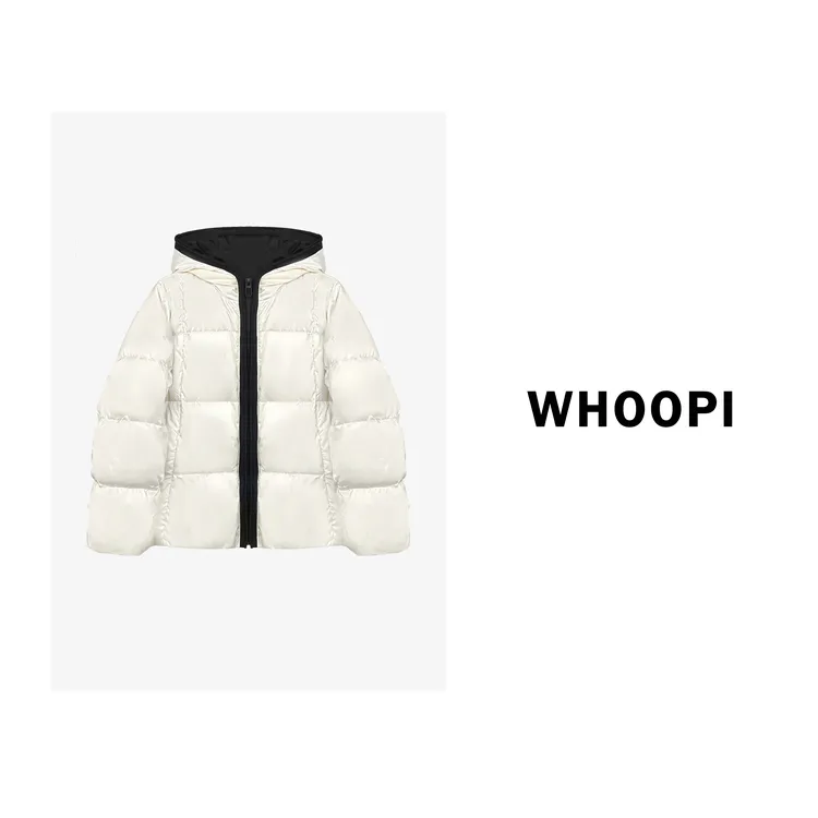 【Whoopi】【熊猫羽绒服】奶fufu90白鸭绒拼色简约气质百搭短款羽绒服
