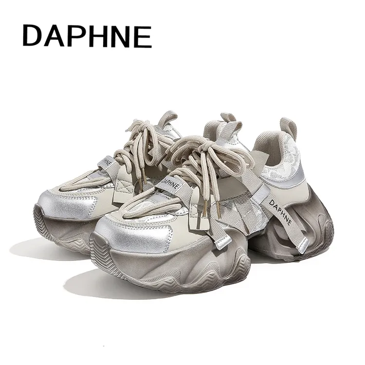 Daphne/达芙妮2025秋季爆款增高老爹鞋时尚百搭轻奢琥珀流光女鞋 