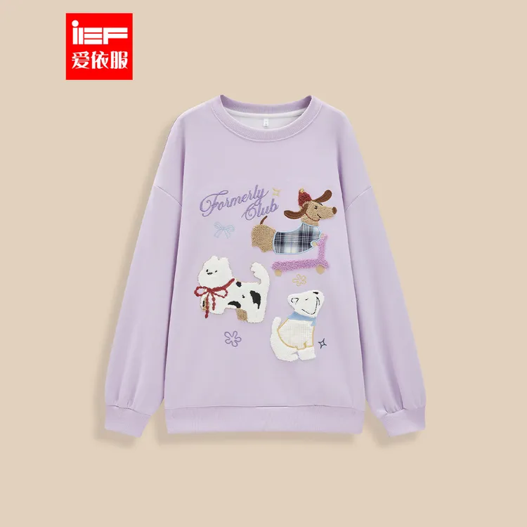 IEF/爱依服2025秋季新款韩版时尚休闲百搭甜美可爱减龄卡通卫衣
