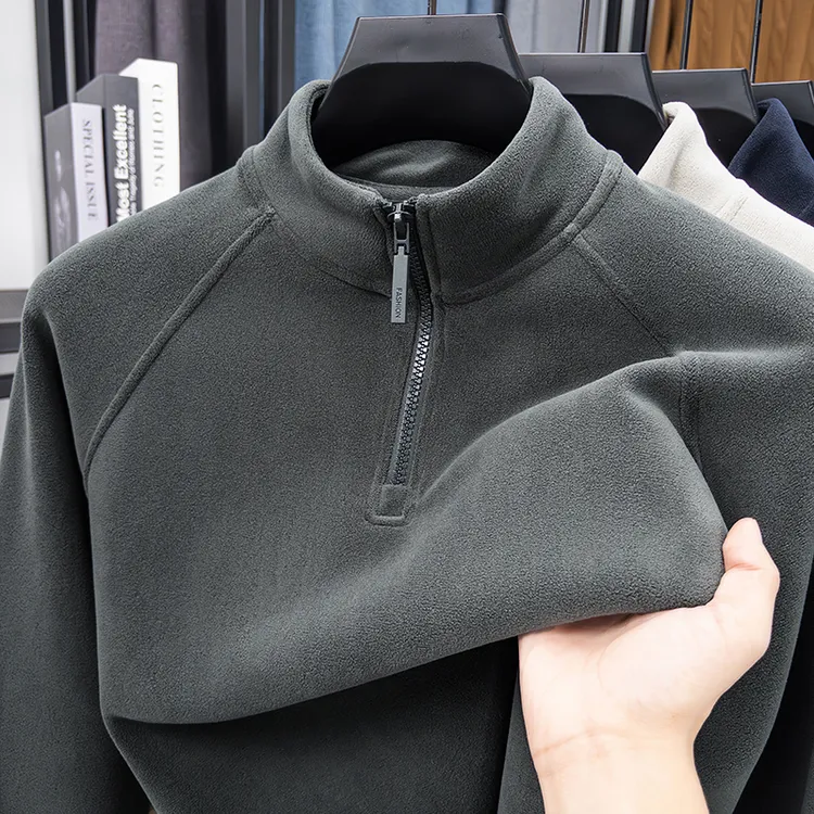【含羊毛奥粒绒】奢侈品秋季长袖高级感男装男士休闲加毛衣卫衣加绒