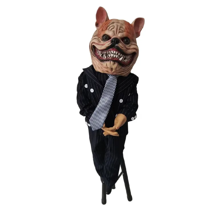 新款沙皮狗乳胶面具节日装扮头套舞会扮演道具面具